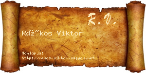 Rákos Viktor névjegykártya